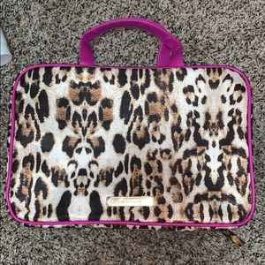 Tartan and twine leopard makeup travel bag!